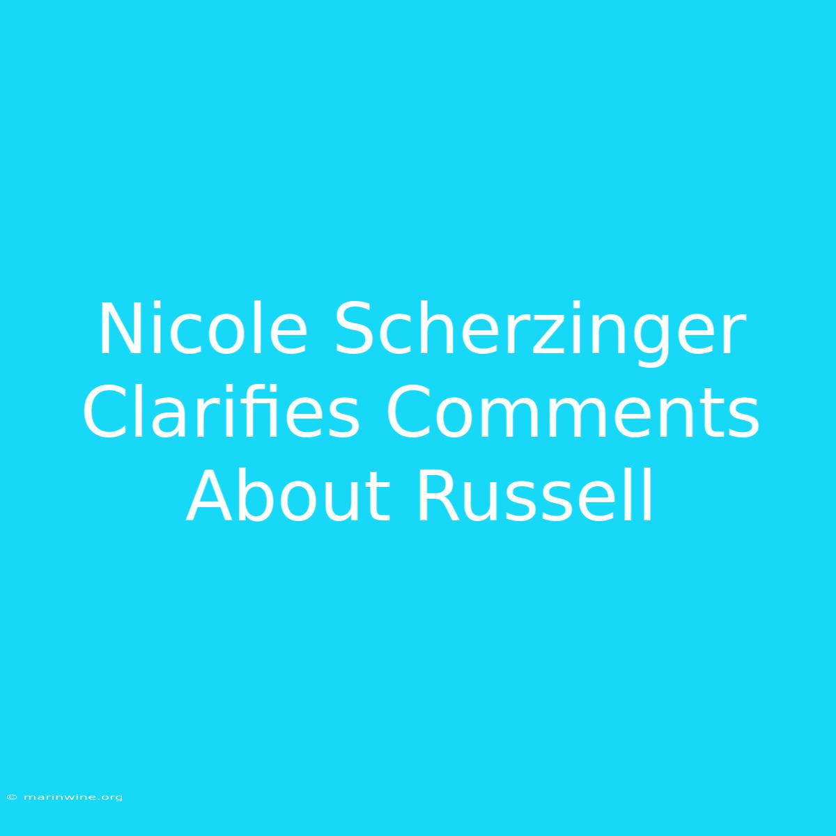 Nicole Scherzinger Clarifies Comments About Russell 