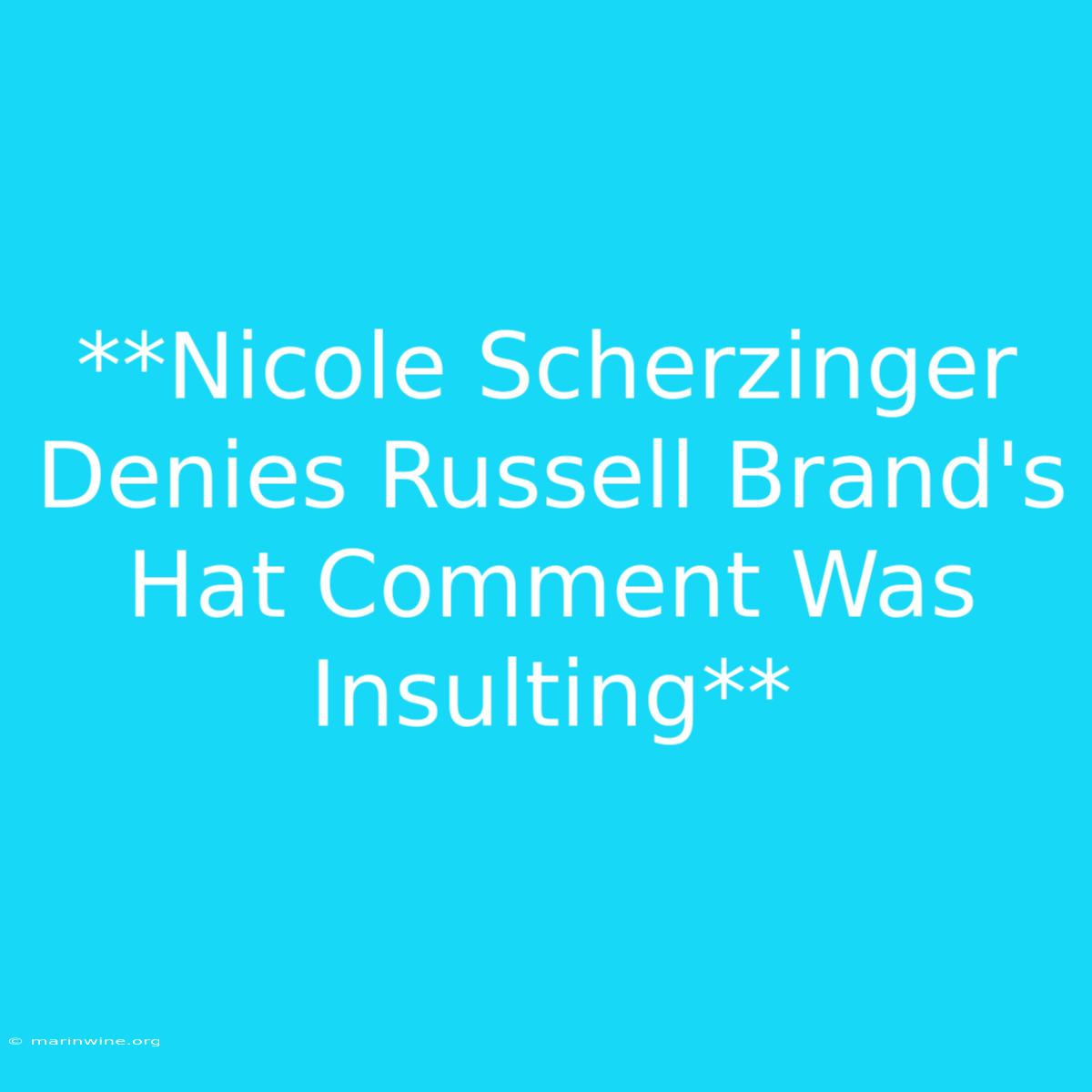 **Nicole Scherzinger Denies Russell Brand's Hat Comment Was Insulting**