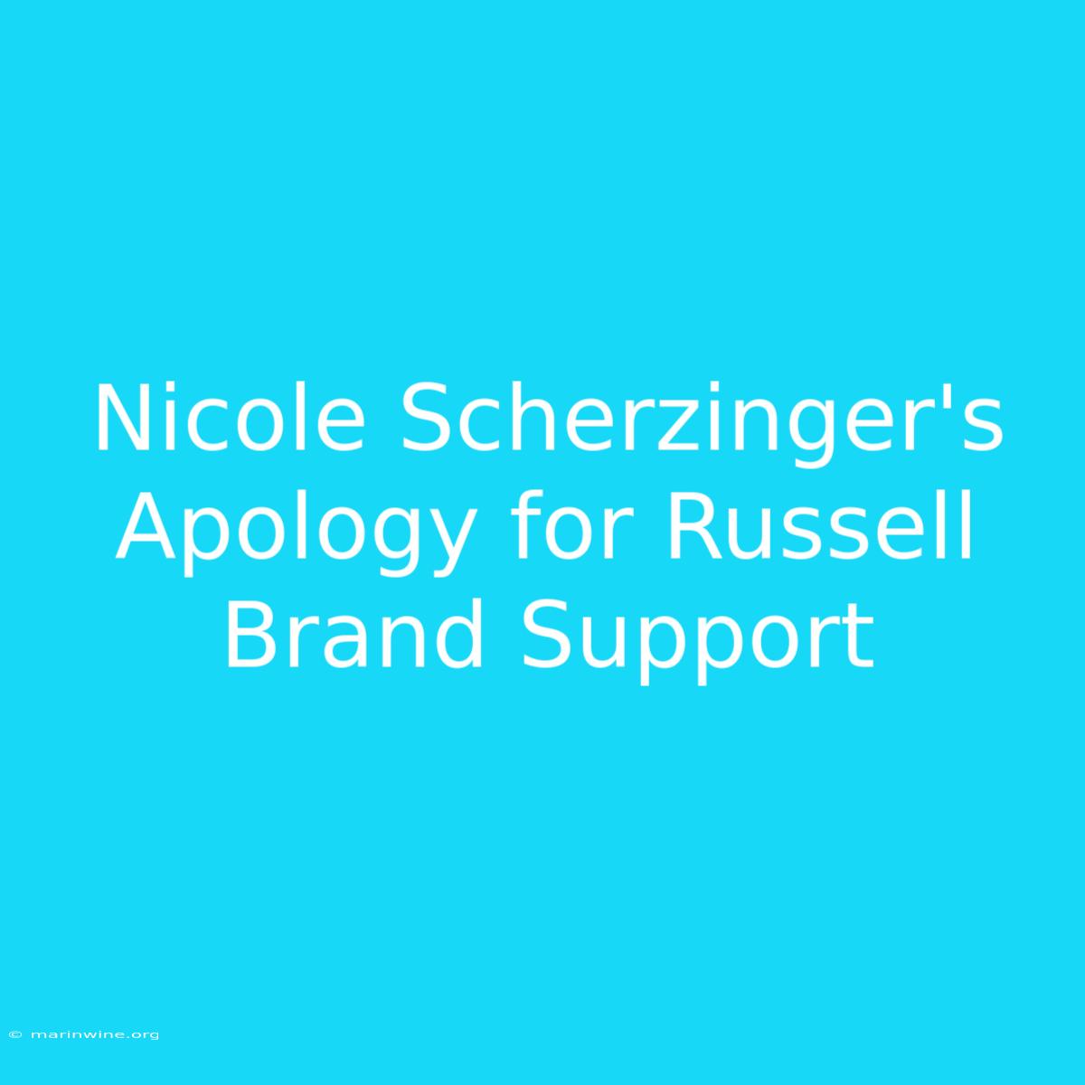 Nicole Scherzinger's Apology For Russell Brand Support 