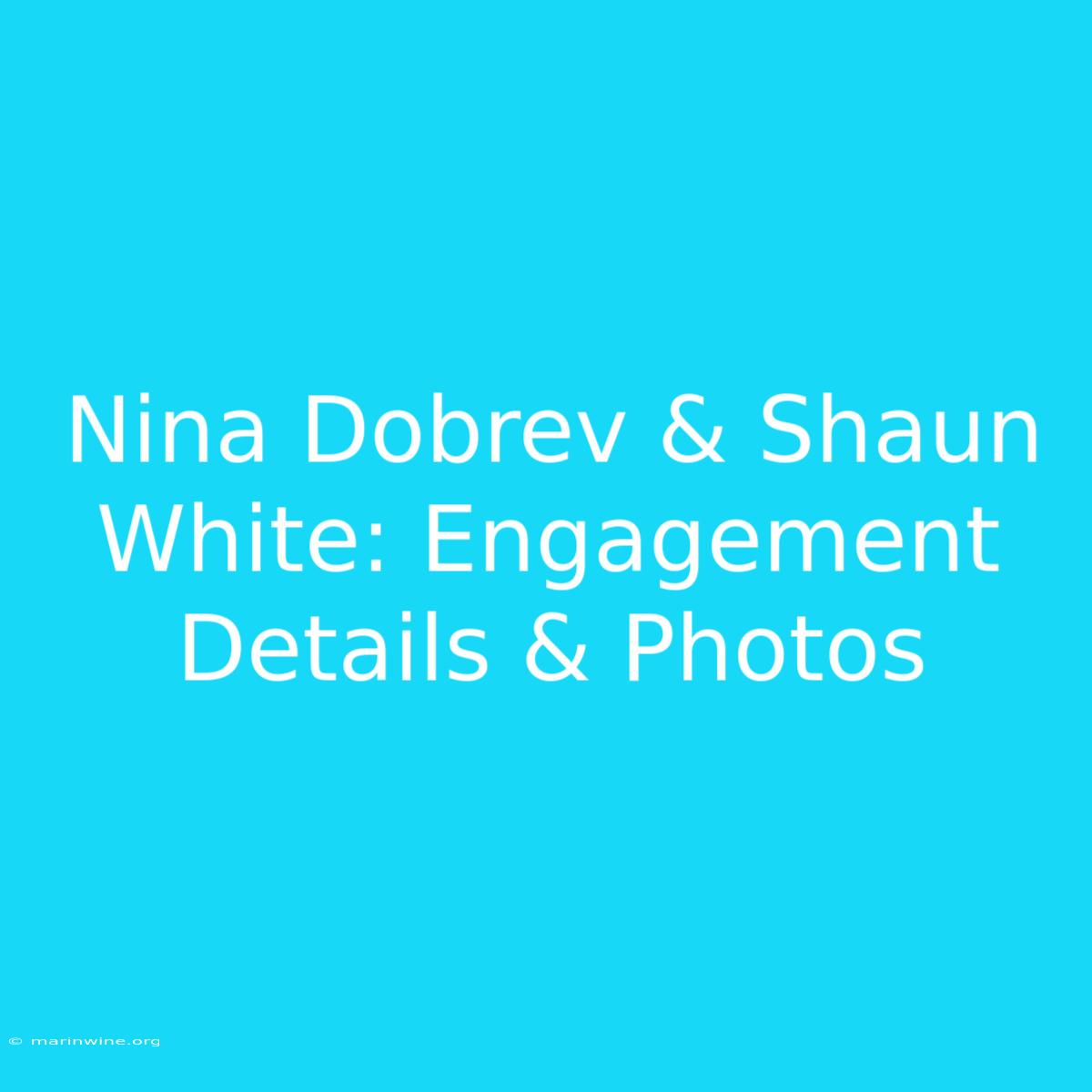 Nina Dobrev & Shaun White: Engagement Details & Photos