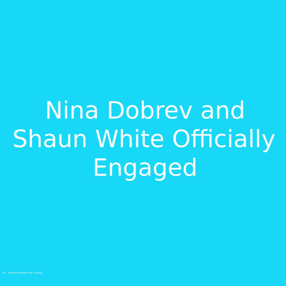 Nina Dobrev And Shaun White Officially Engaged 