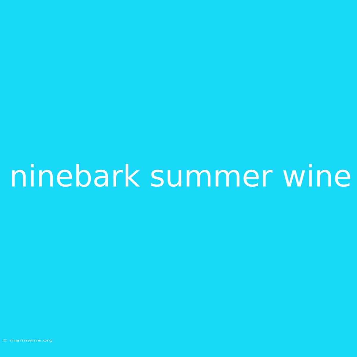 Ninebark Summer Wine