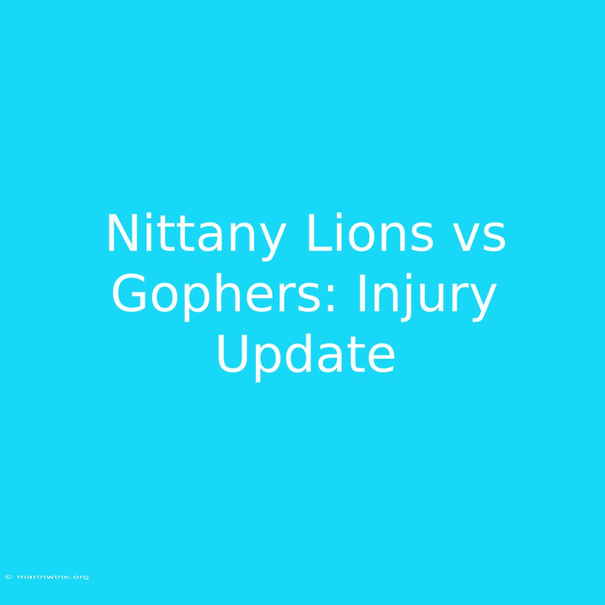 Nittany Lions Vs Gophers: Injury Update