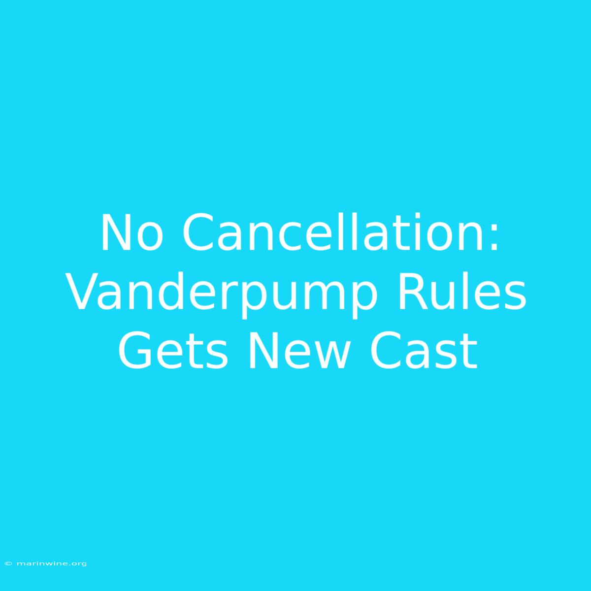 No Cancellation: Vanderpump Rules Gets New Cast