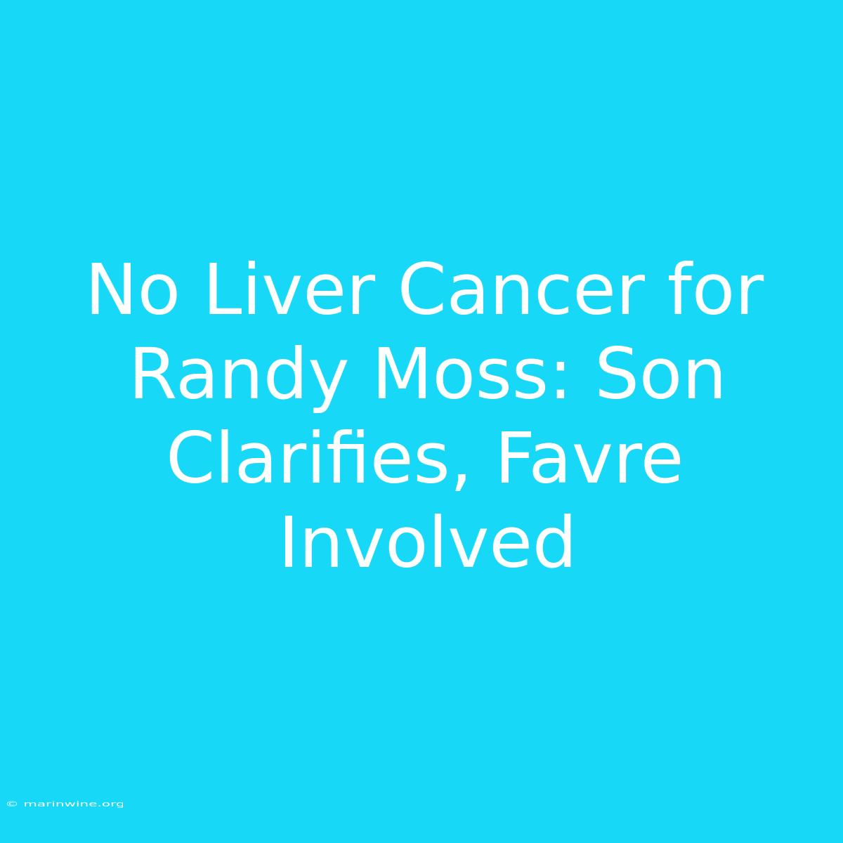 No Liver Cancer For Randy Moss: Son Clarifies, Favre Involved