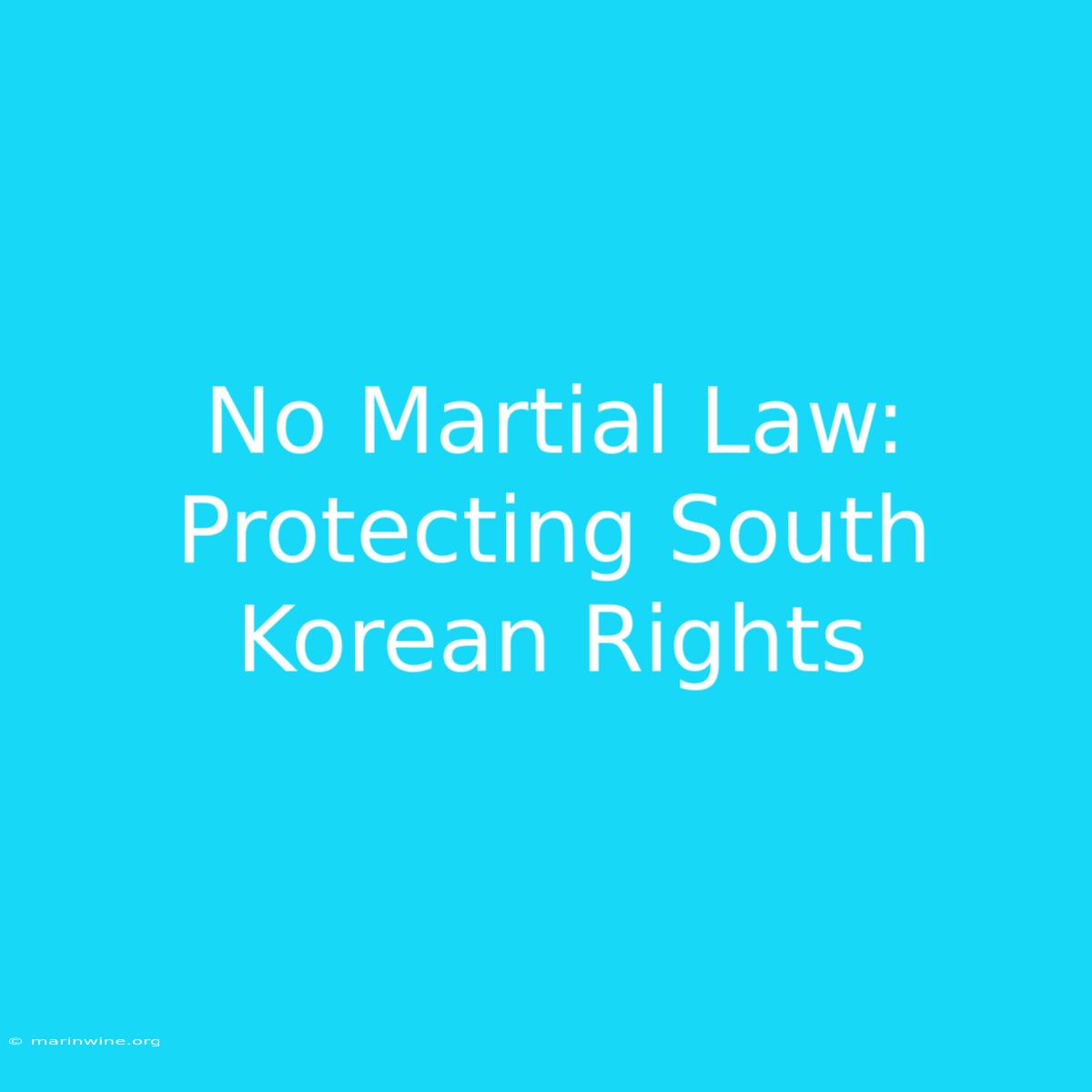 No Martial Law: Protecting South Korean Rights