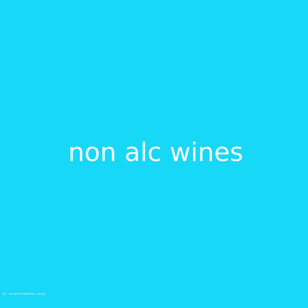 Non Alc Wines