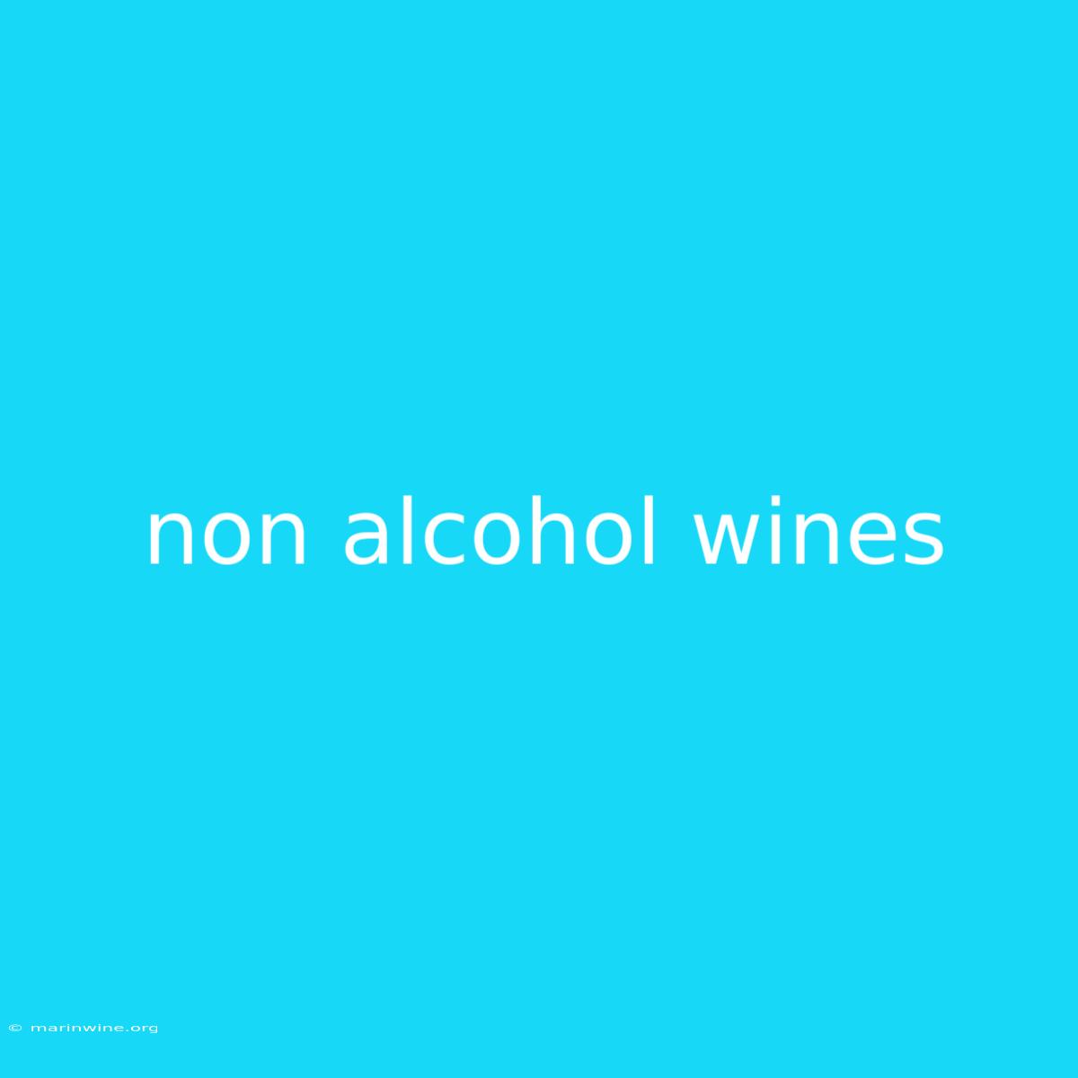 Non Alcohol Wines