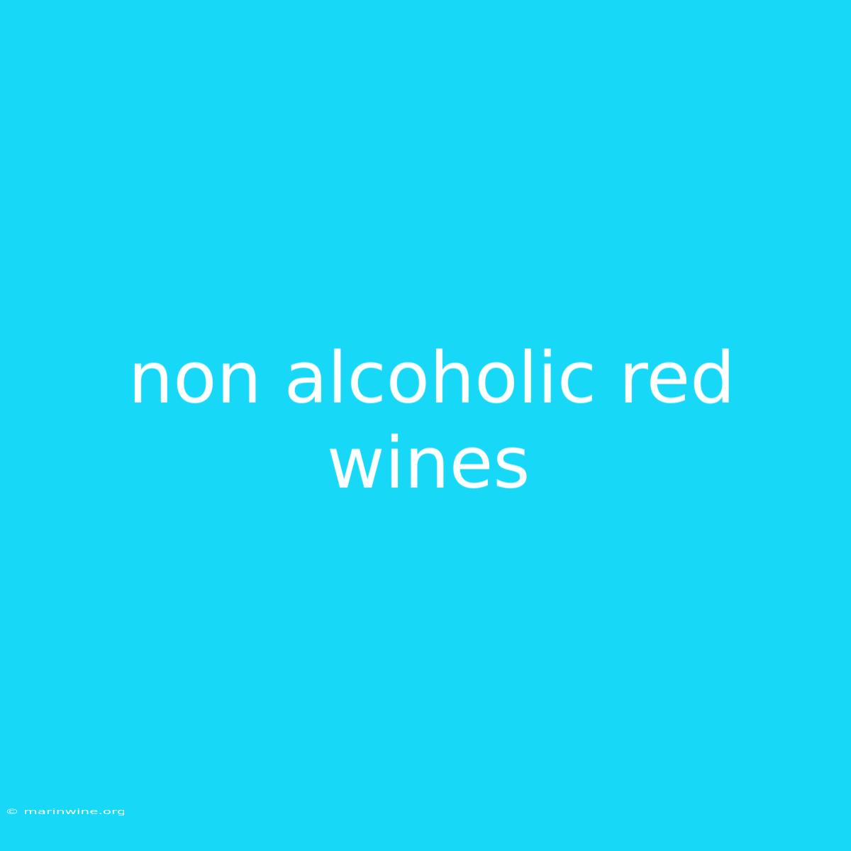 Non Alcoholic Red Wines