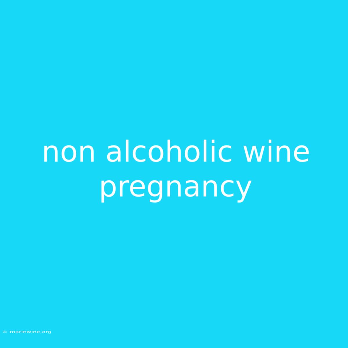 Non Alcoholic Wine Pregnancy