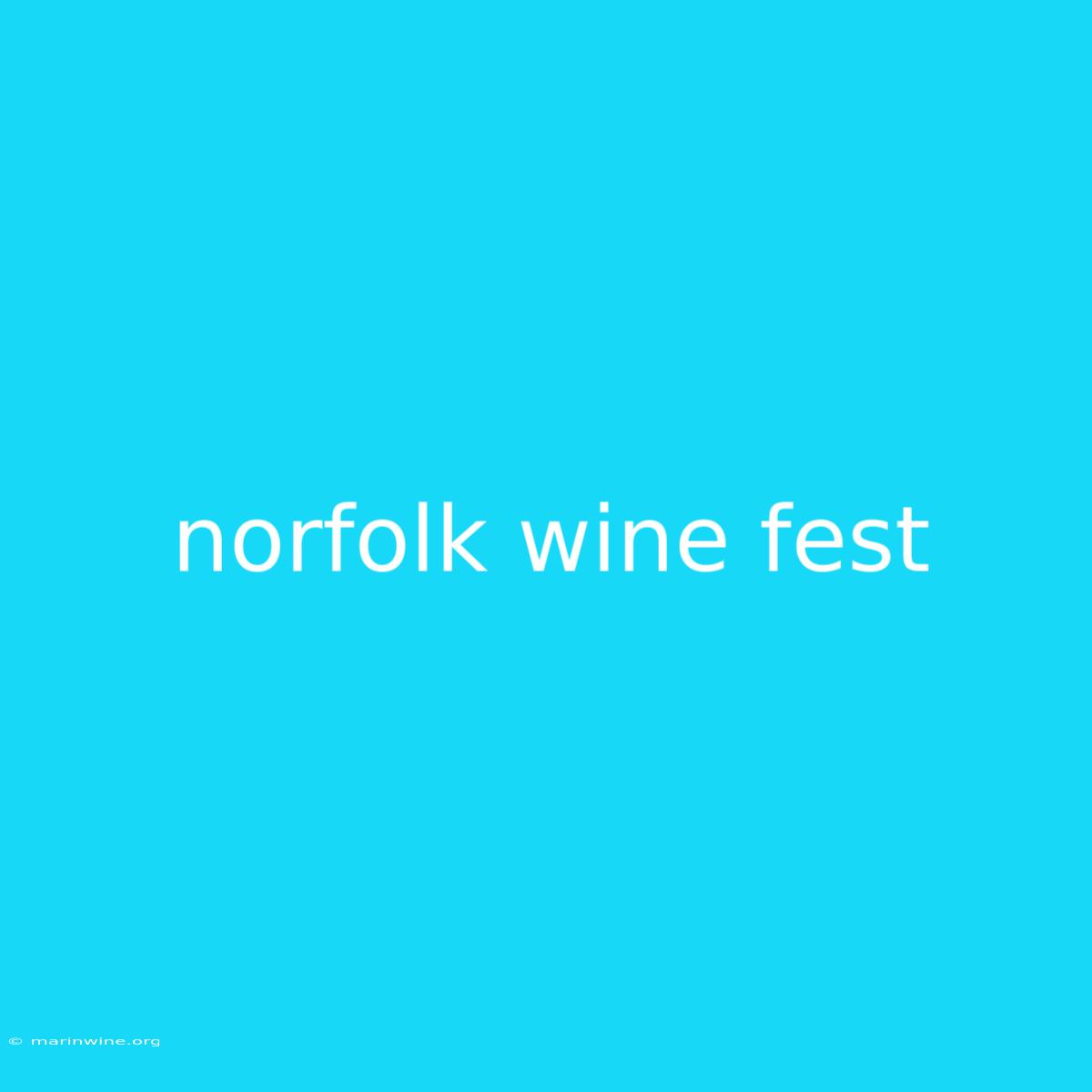 Norfolk Wine Fest