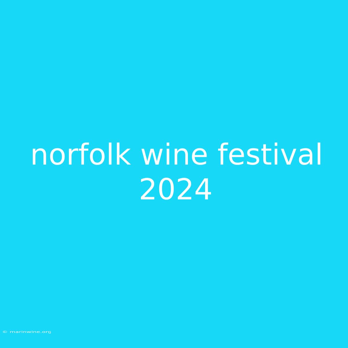 Norfolk Wine Festival 2024