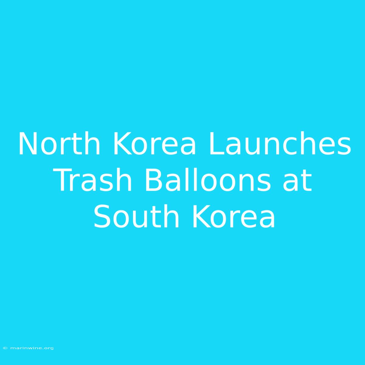 North Korea Launches Trash Balloons At South Korea