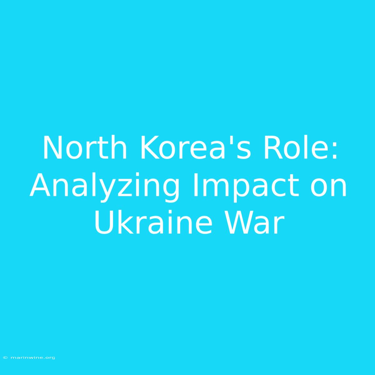 North Korea's Role: Analyzing Impact On Ukraine War 