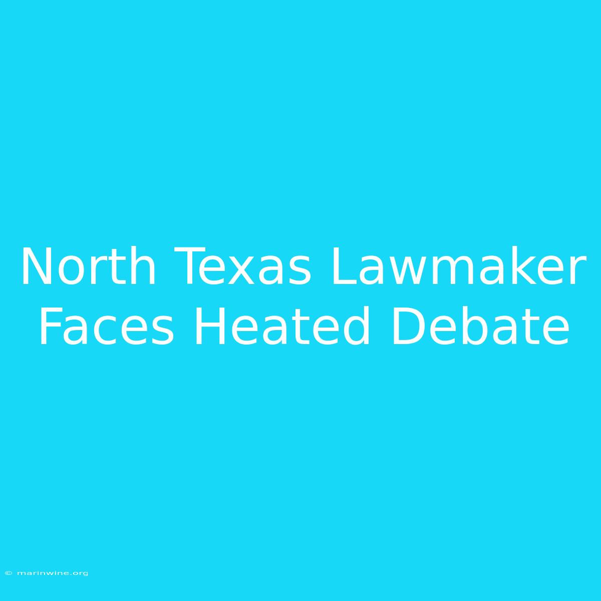 North Texas Lawmaker Faces Heated Debate