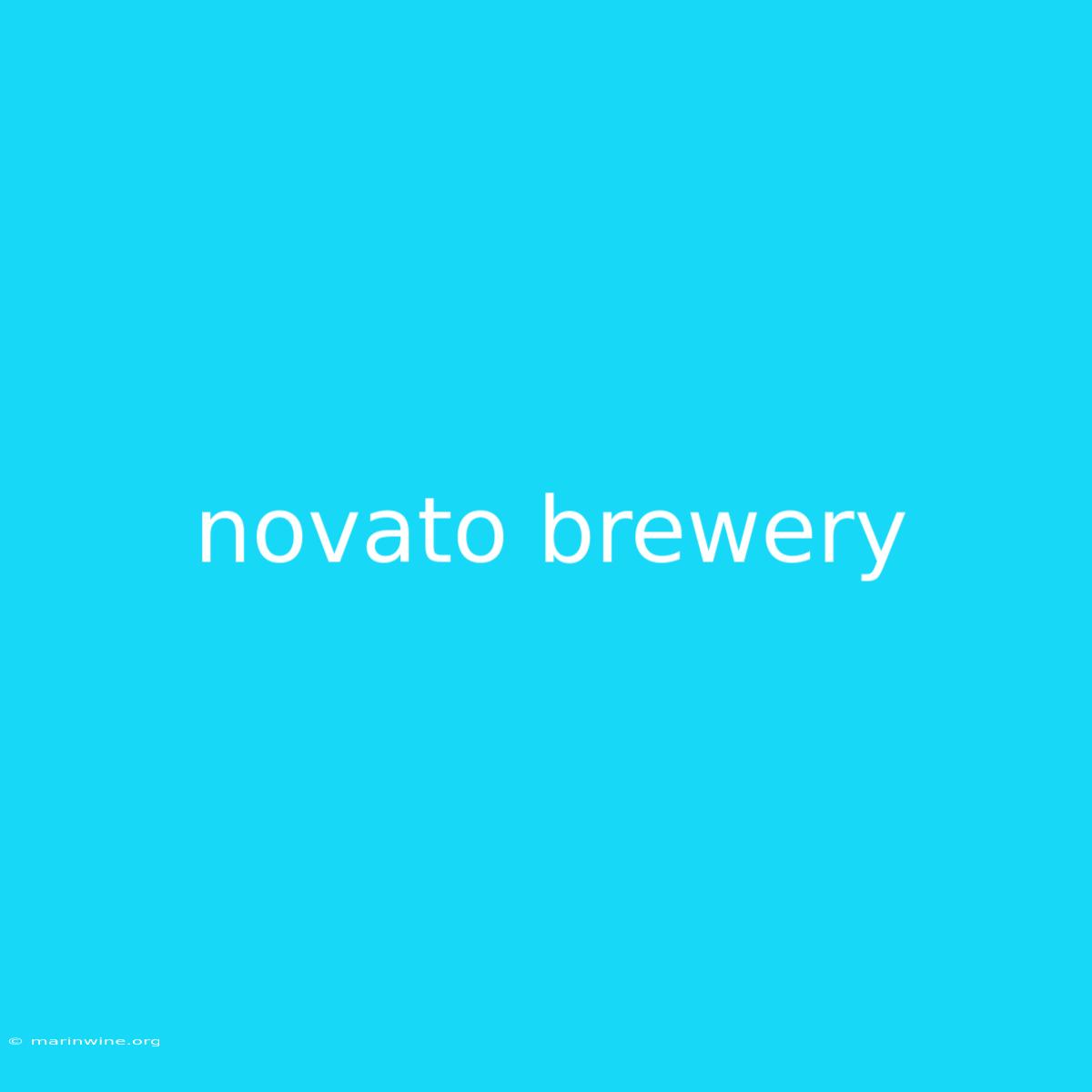 Novato Brewery