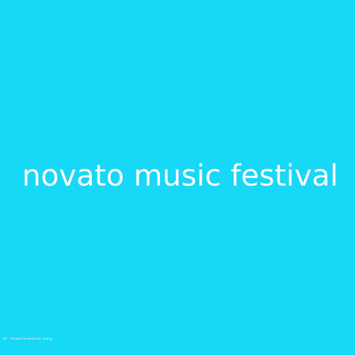 Novato Music Festival