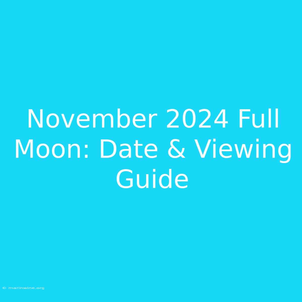 November 2024 Full Moon: Date & Viewing Guide