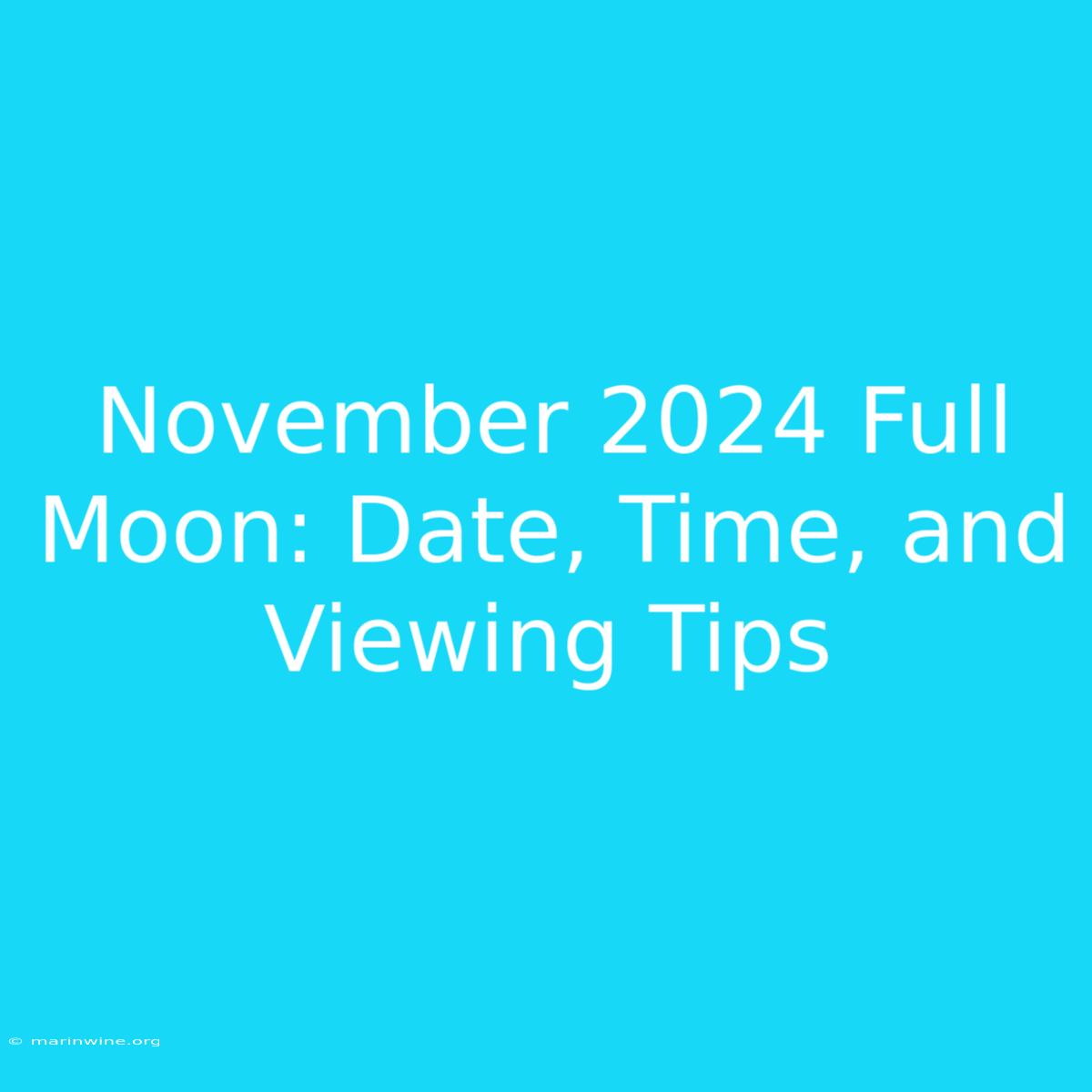 November 2024 Full Moon: Date, Time, And Viewing Tips 