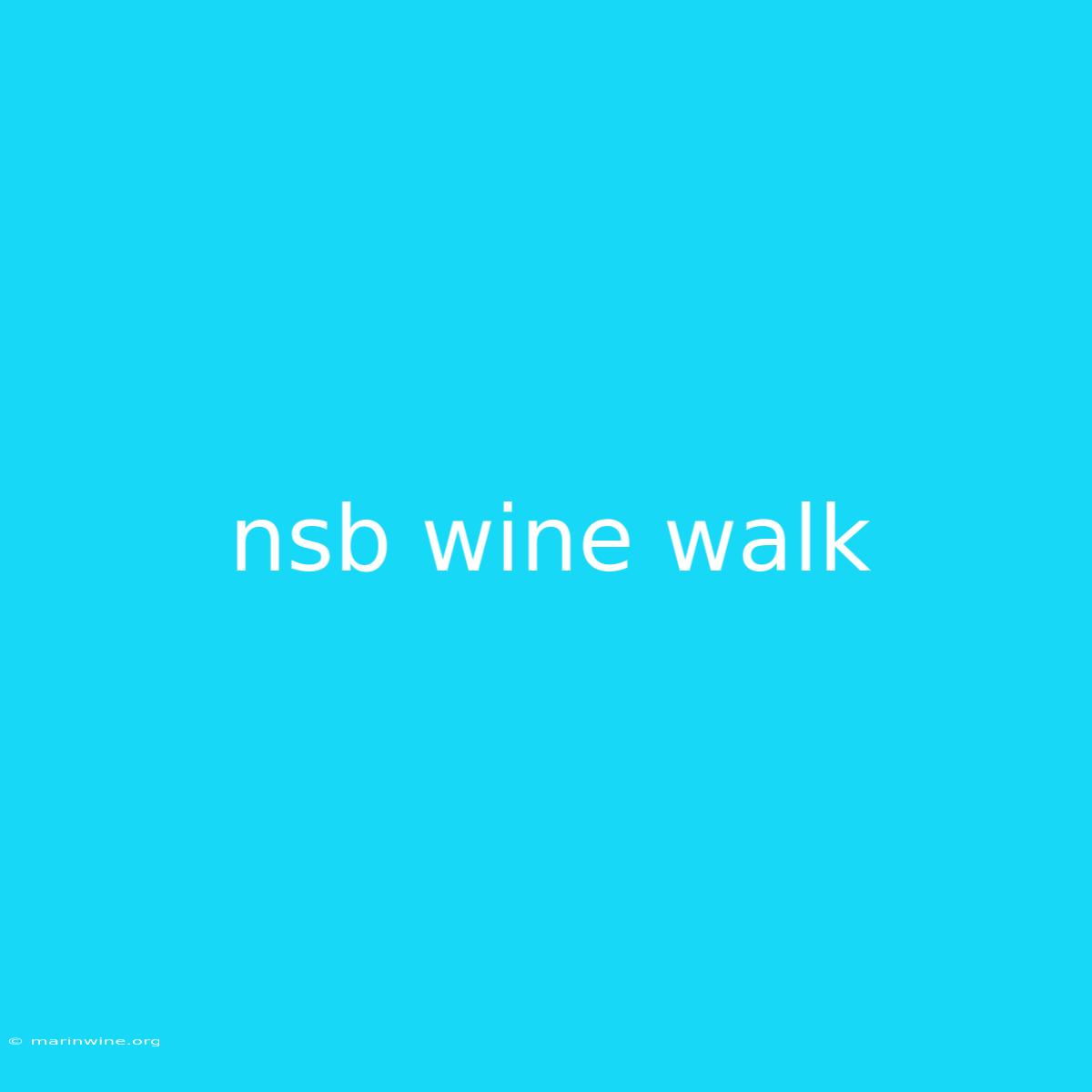 Nsb Wine Walk