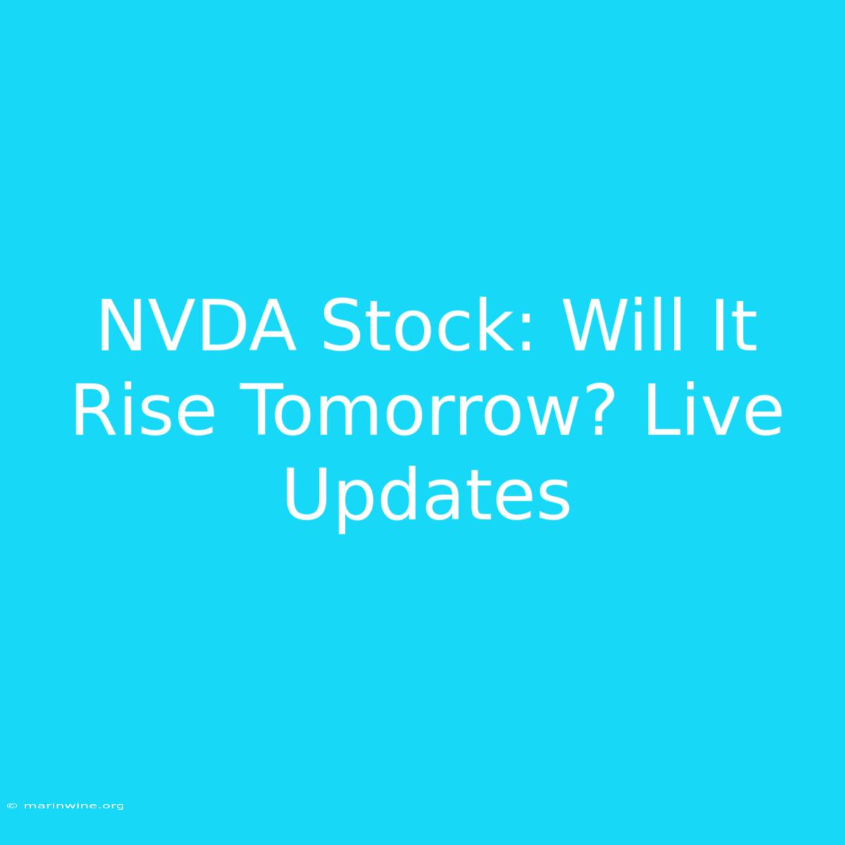 NVDA Stock: Will It Rise Tomorrow? Live Updates