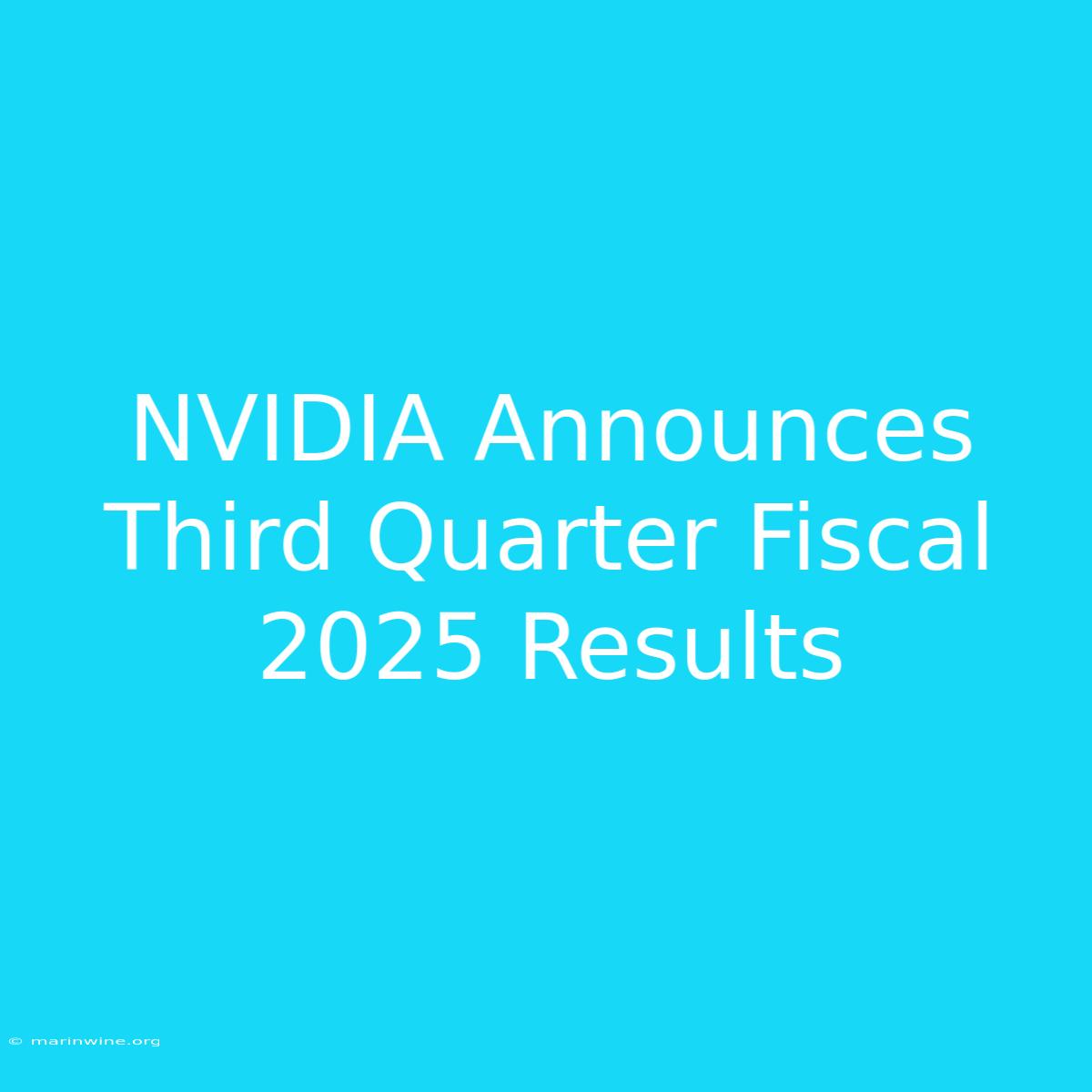 NVIDIA Announces Third Quarter Fiscal 2025 Results