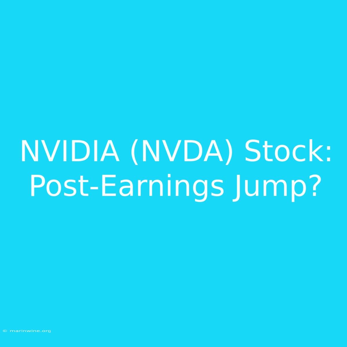 NVIDIA (NVDA) Stock: Post-Earnings Jump?