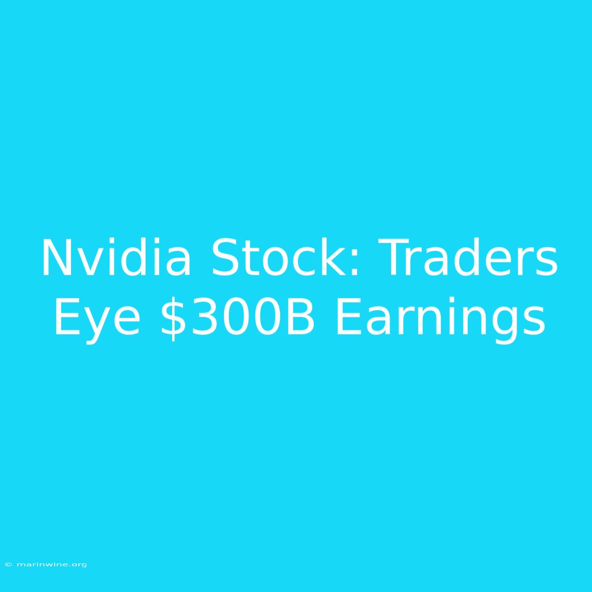 Nvidia Stock: Traders Eye $300B Earnings