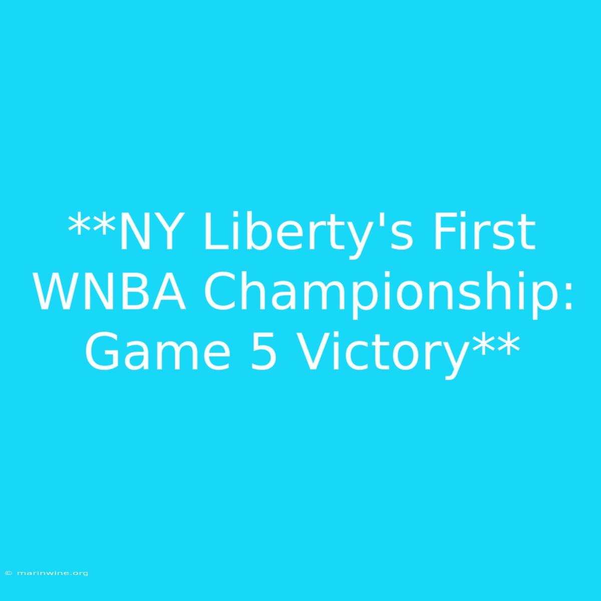 **NY Liberty's First WNBA Championship: Game 5 Victory** 