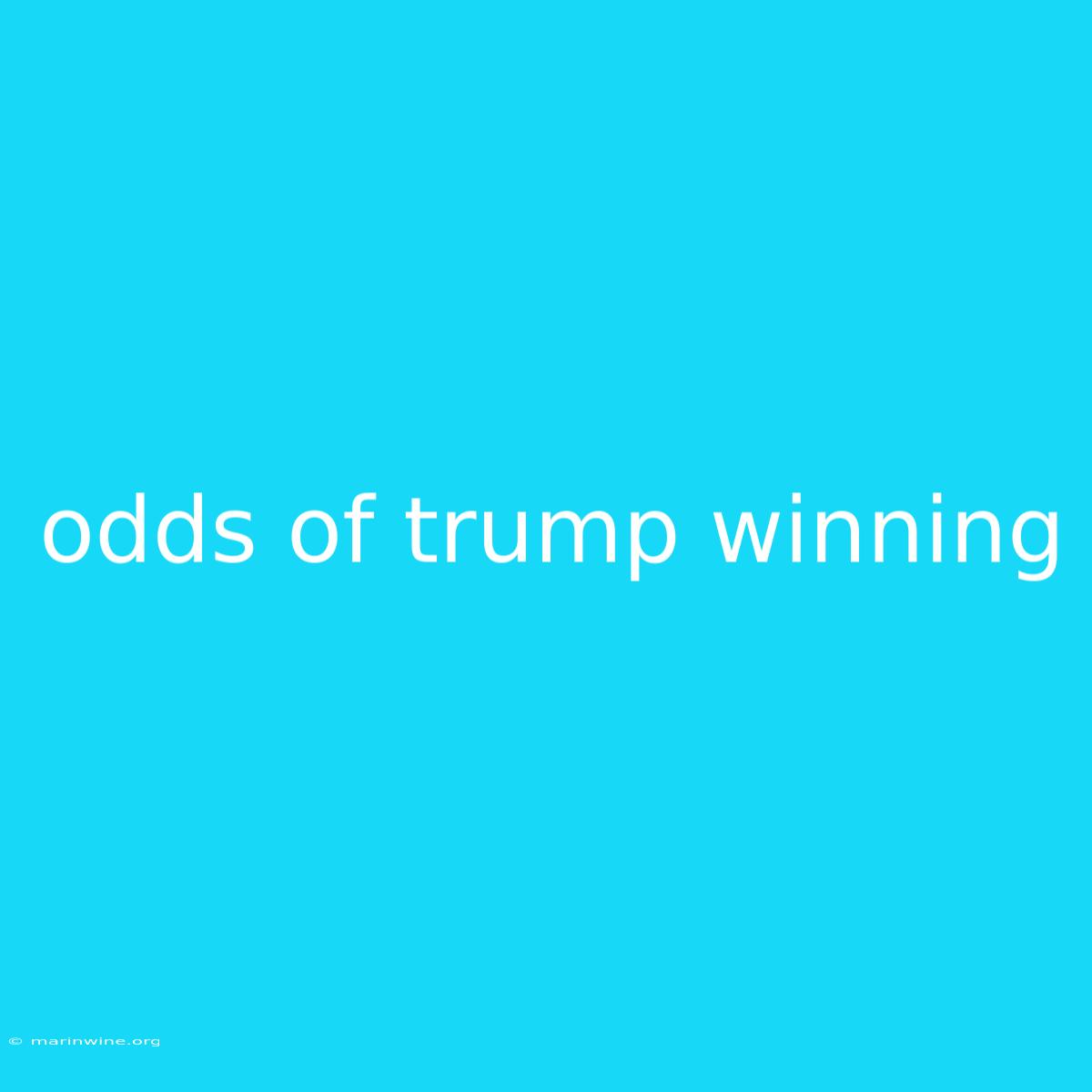 Odds Of Trump Winning