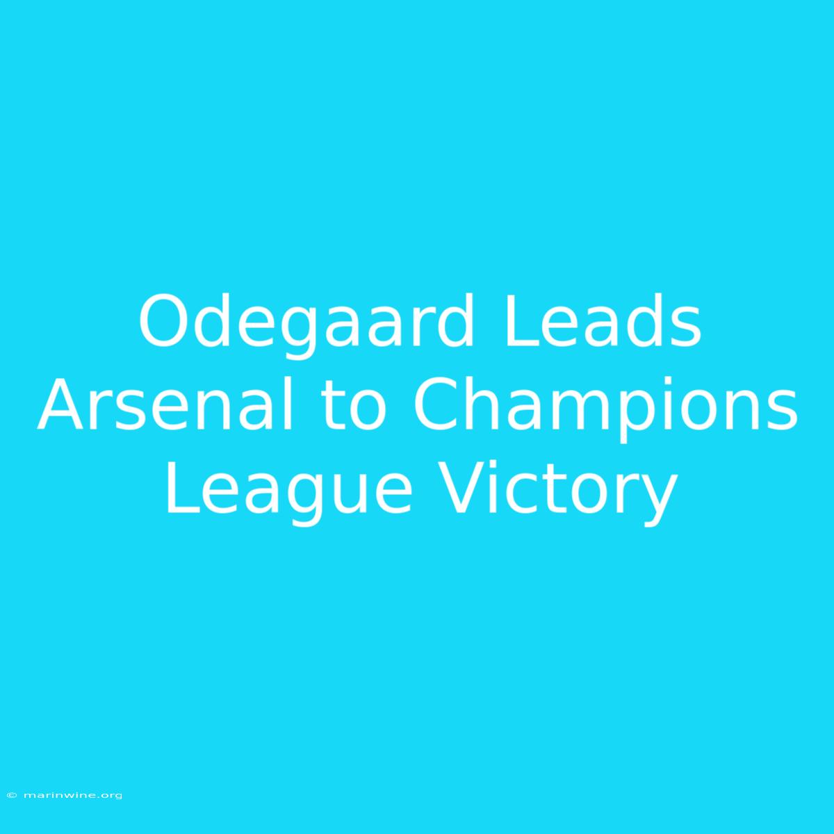 Odegaard Leads Arsenal To Champions League Victory