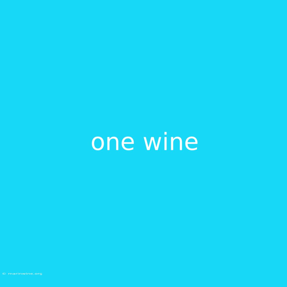 One Wine