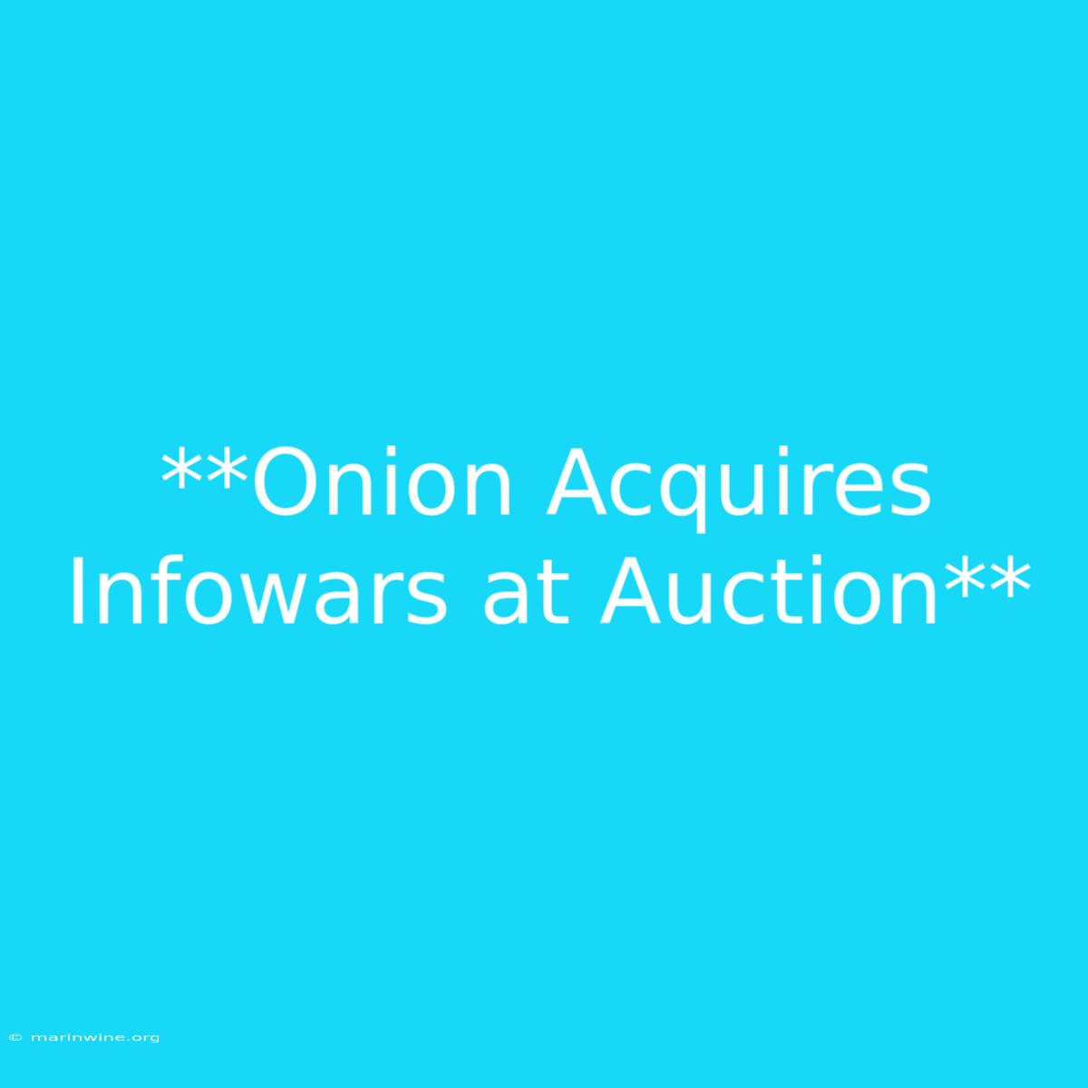 **Onion Acquires Infowars At Auction**