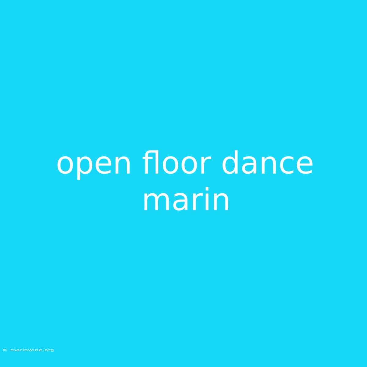 Open Floor Dance Marin