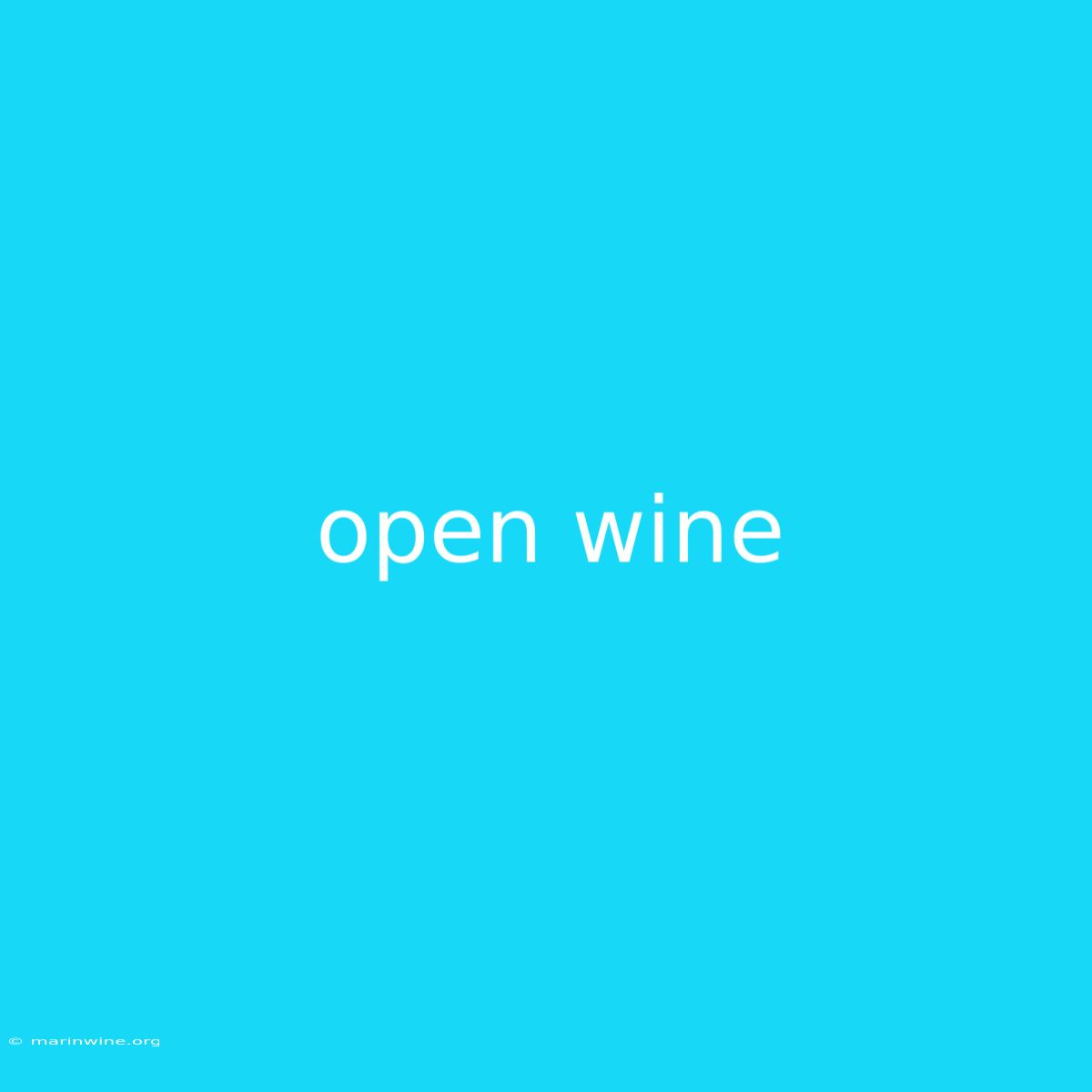 Open Wine