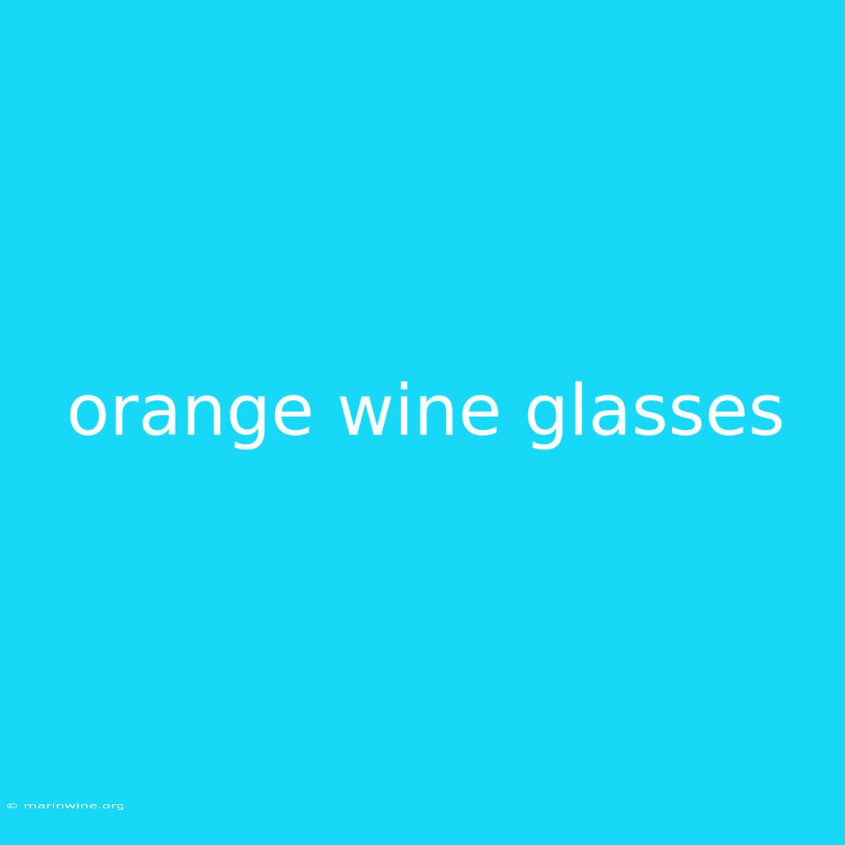 Orange Wine Glasses