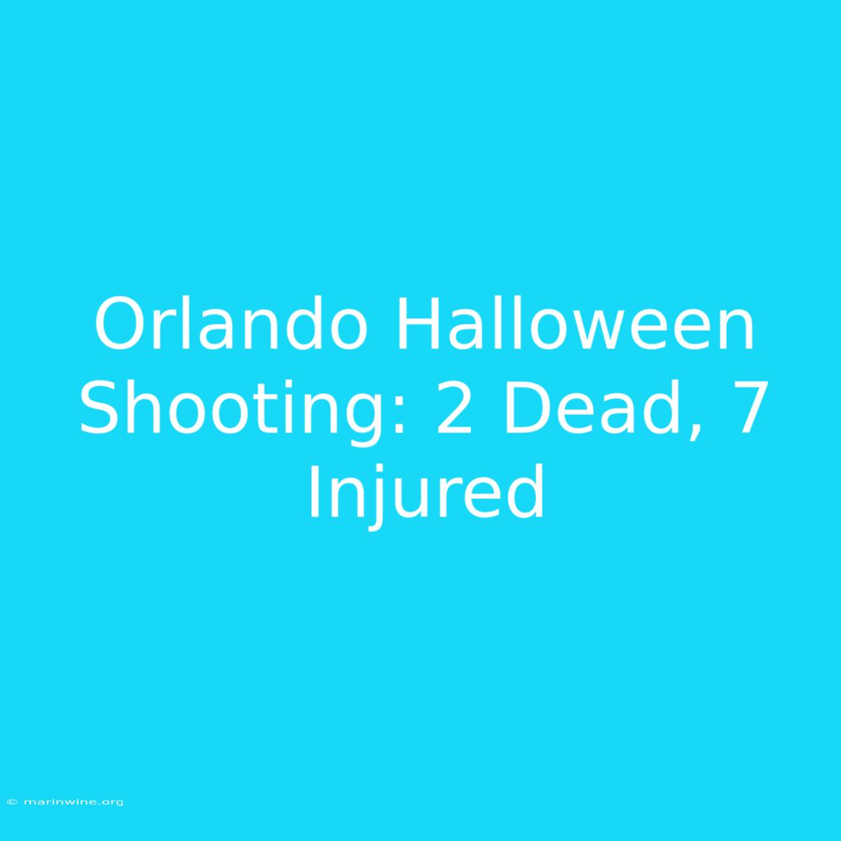 Orlando Halloween Shooting: 2 Dead, 7 Injured