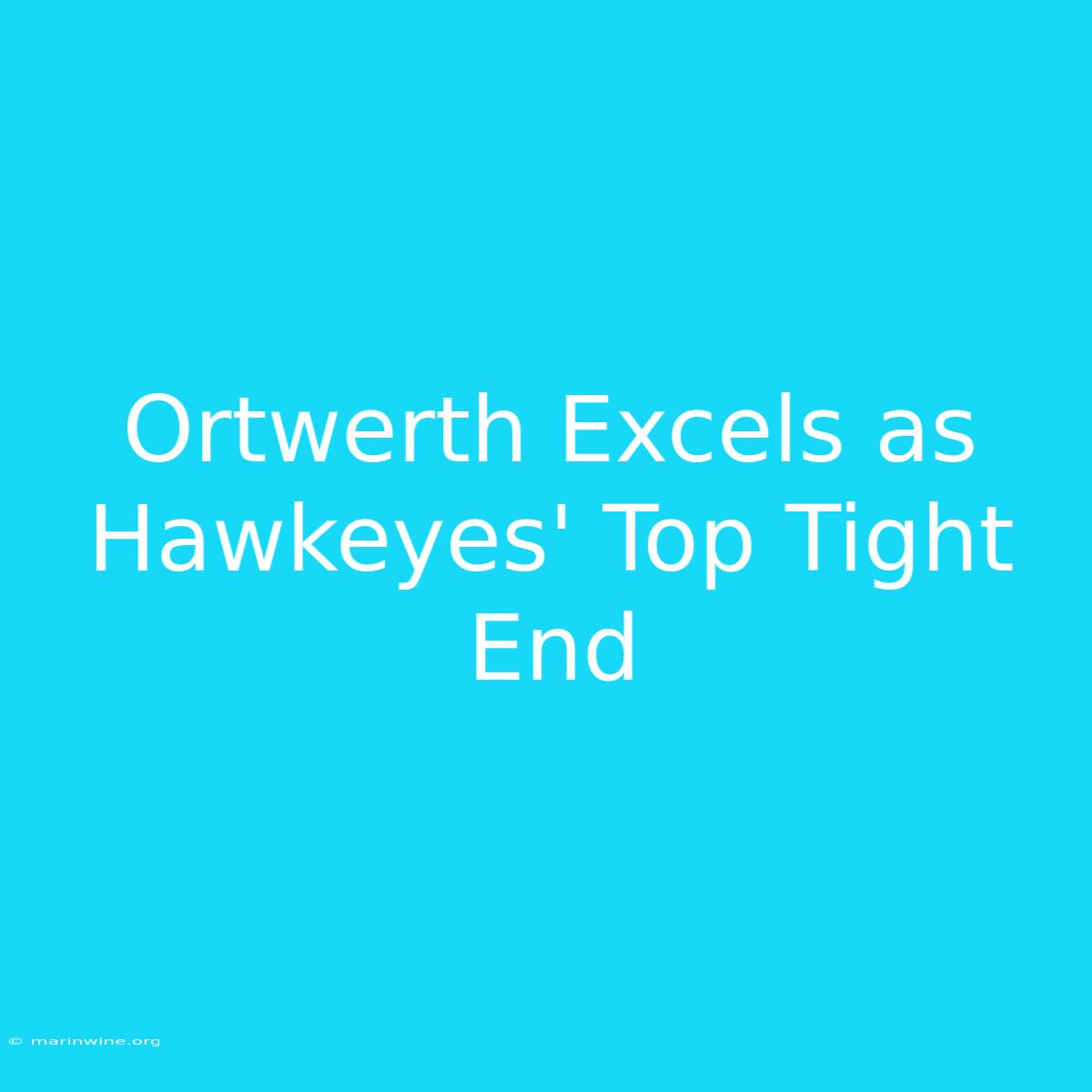 Ortwerth Excels As Hawkeyes' Top Tight End