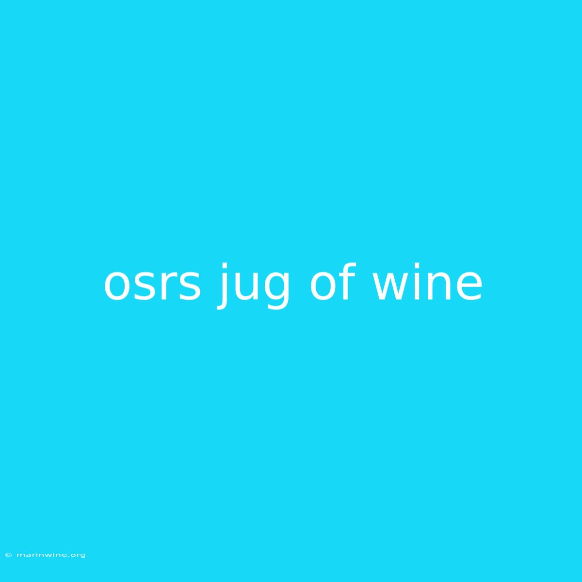 Osrs Jug Of Wine