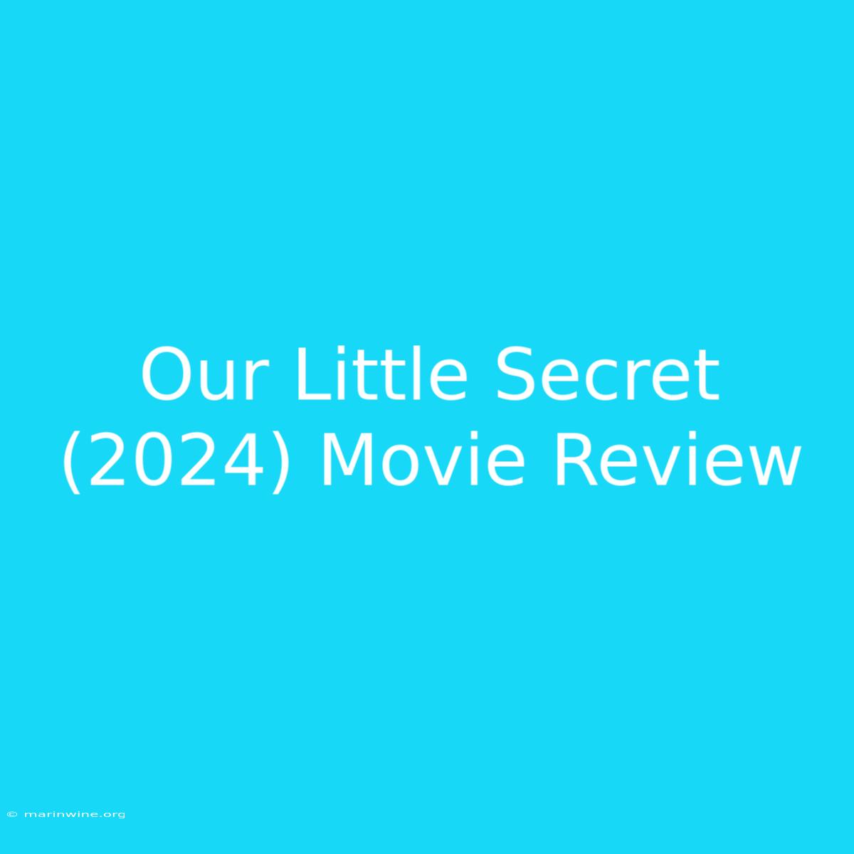 Our Little Secret (2024) Movie Review