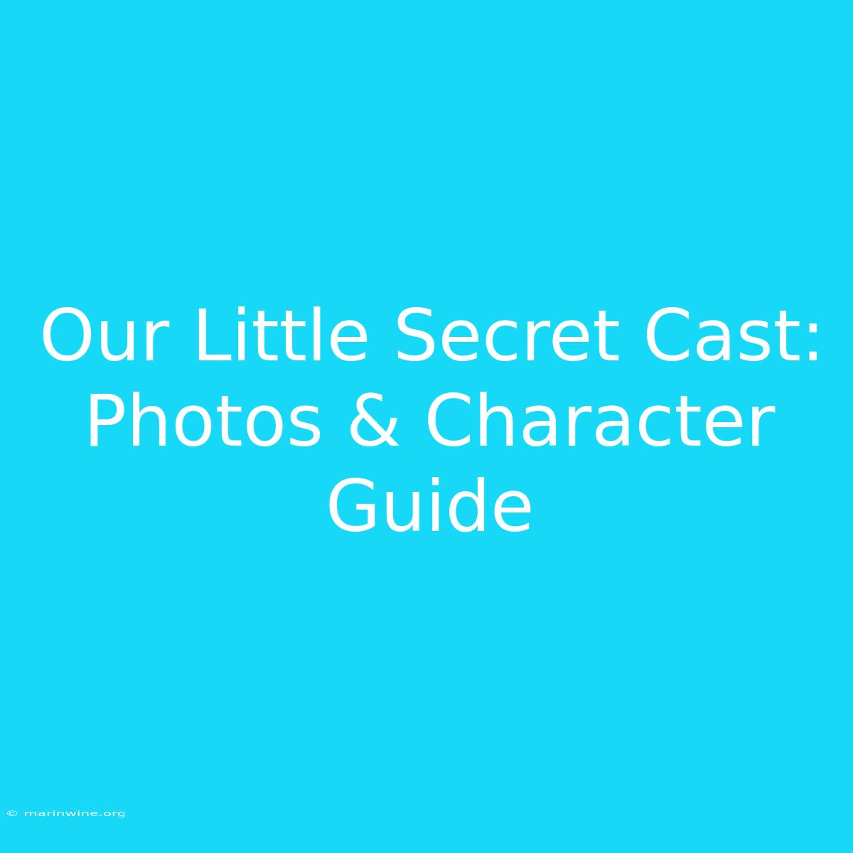 Our Little Secret Cast: Photos & Character Guide