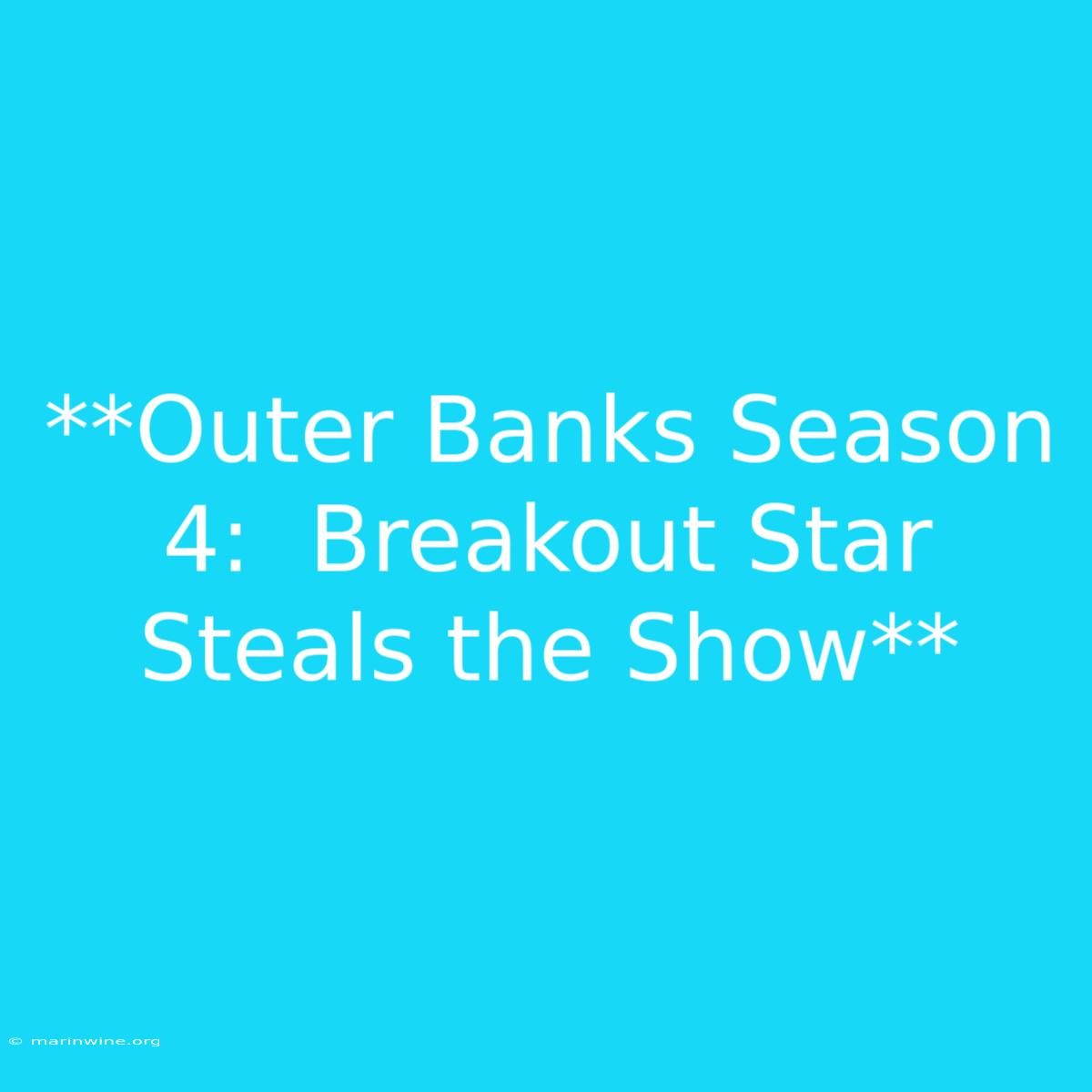 **Outer Banks Season 4:  Breakout Star Steals The Show** 