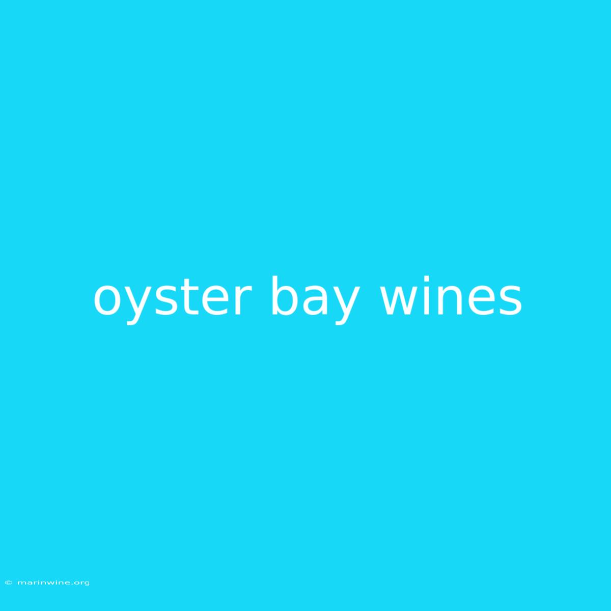 Oyster Bay Wines