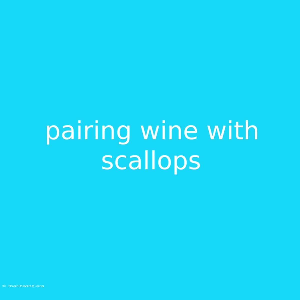 Pairing Wine With Scallops