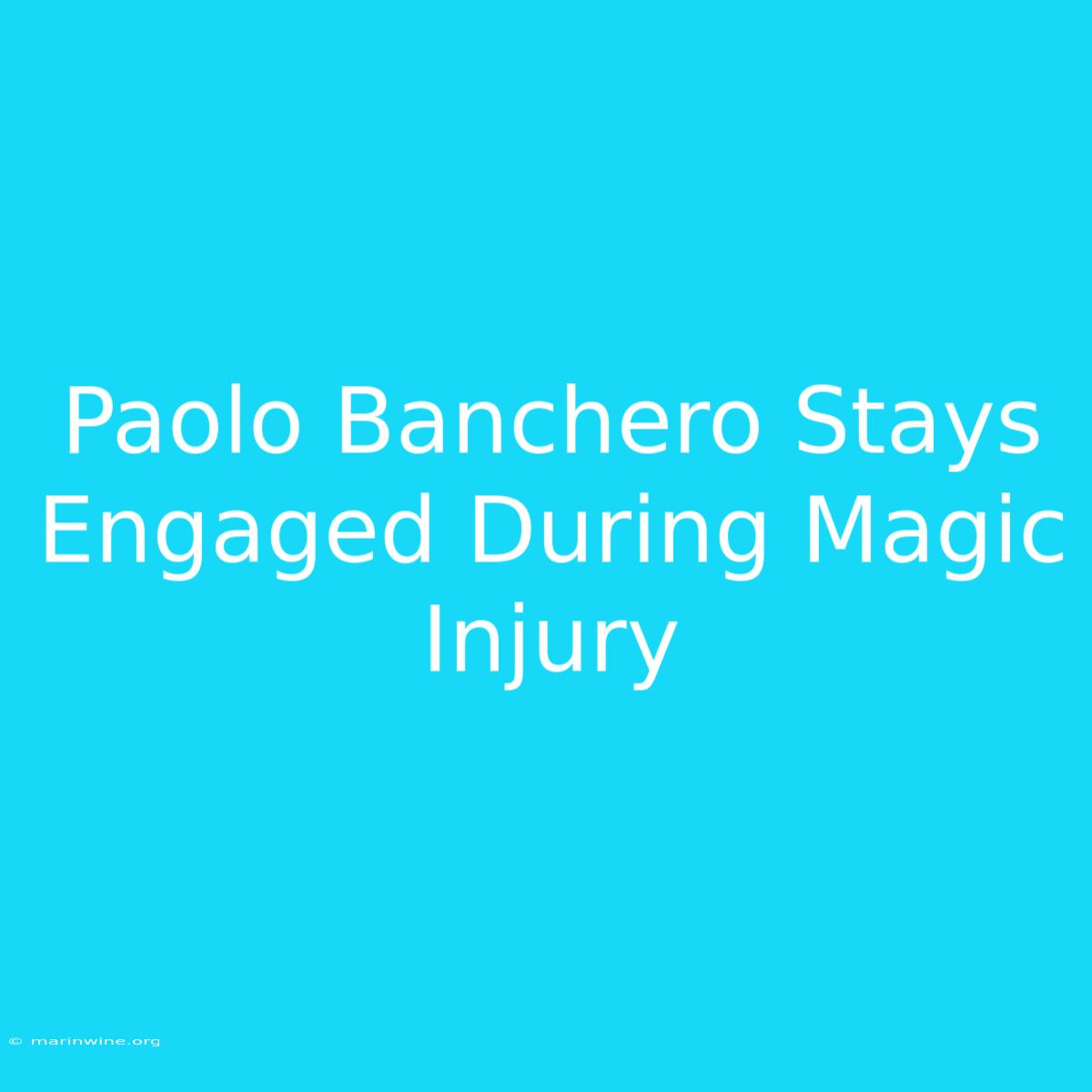 Paolo Banchero Stays Engaged During Magic Injury