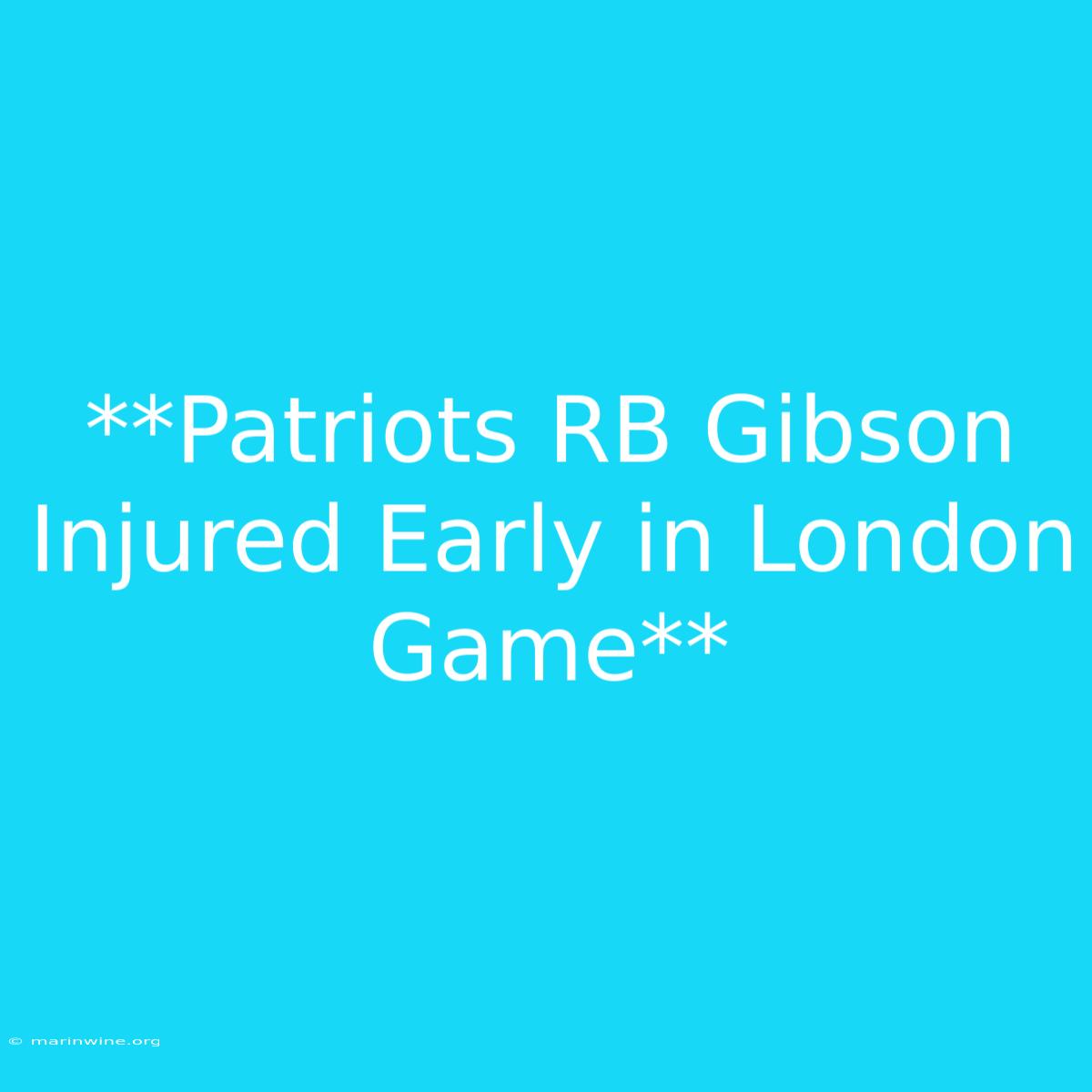 **Patriots RB Gibson Injured Early In London Game** 