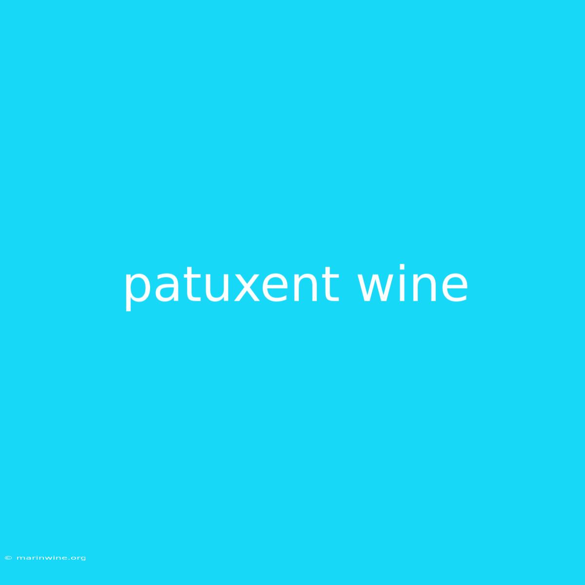 Patuxent Wine