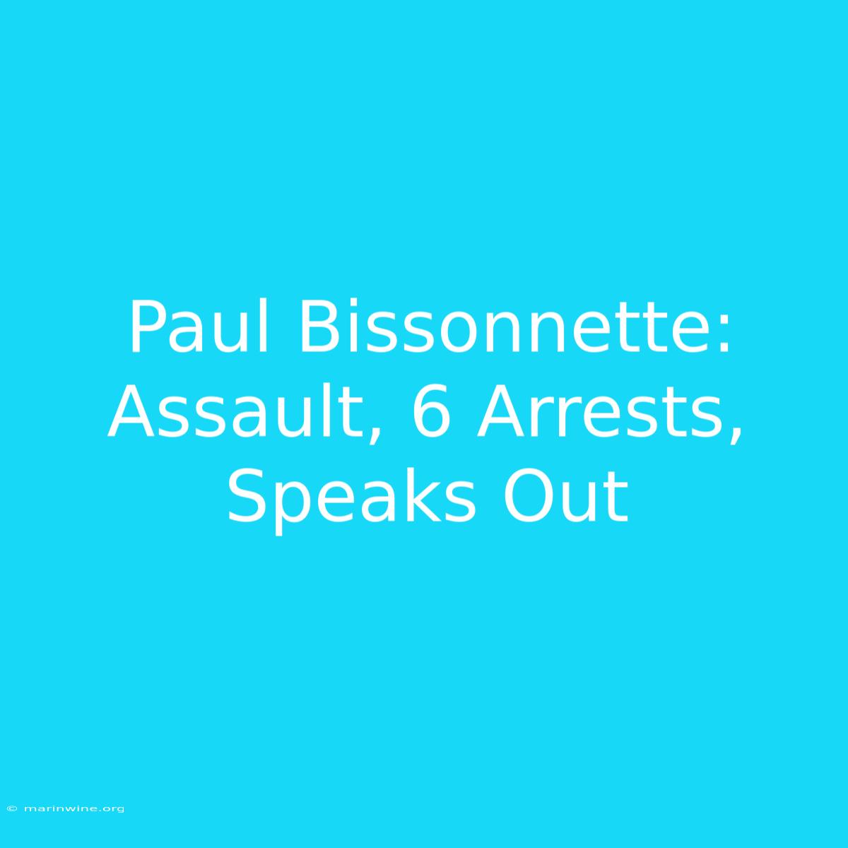 Paul Bissonnette: Assault, 6 Arrests, Speaks Out