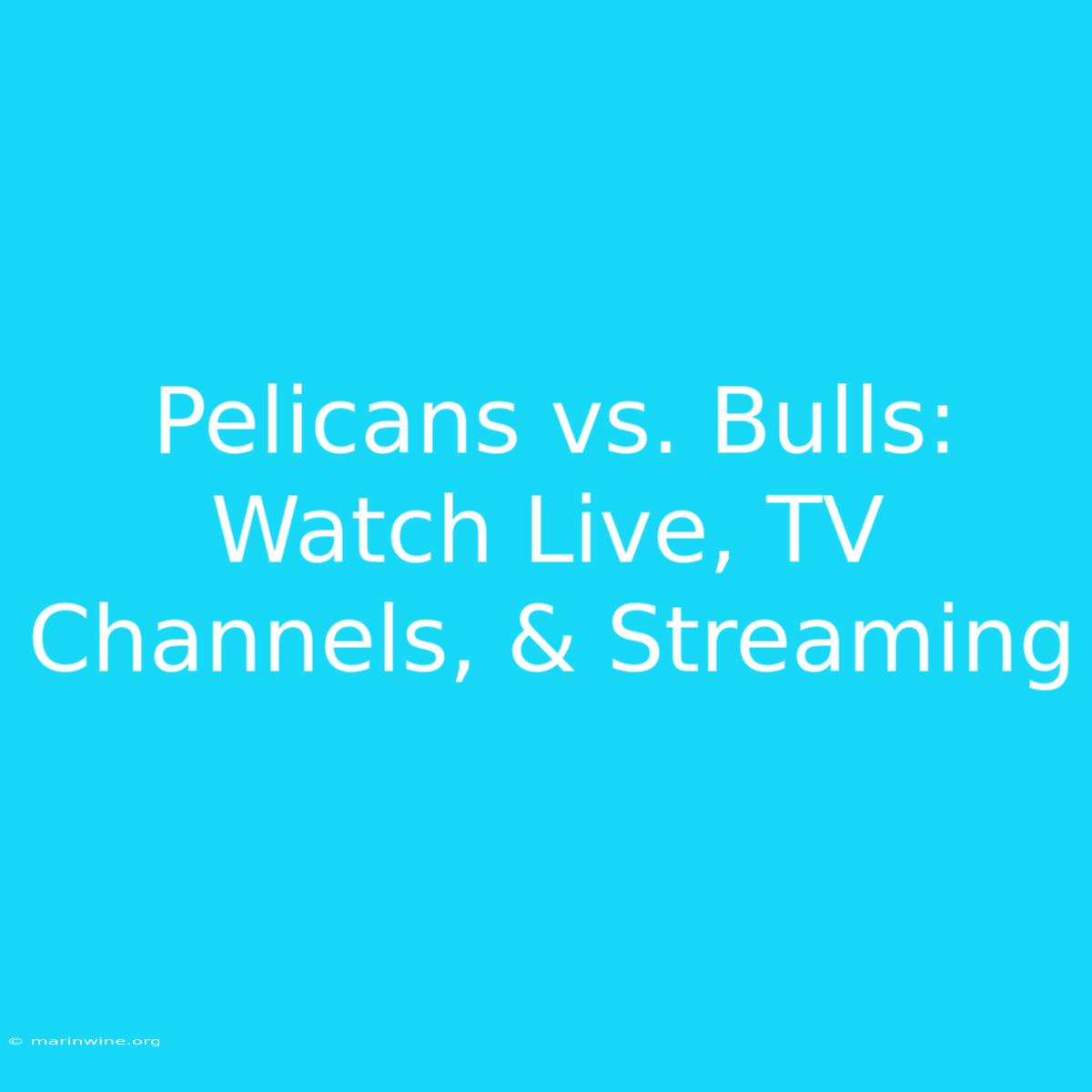 Pelicans Vs. Bulls: Watch Live, TV Channels, & Streaming