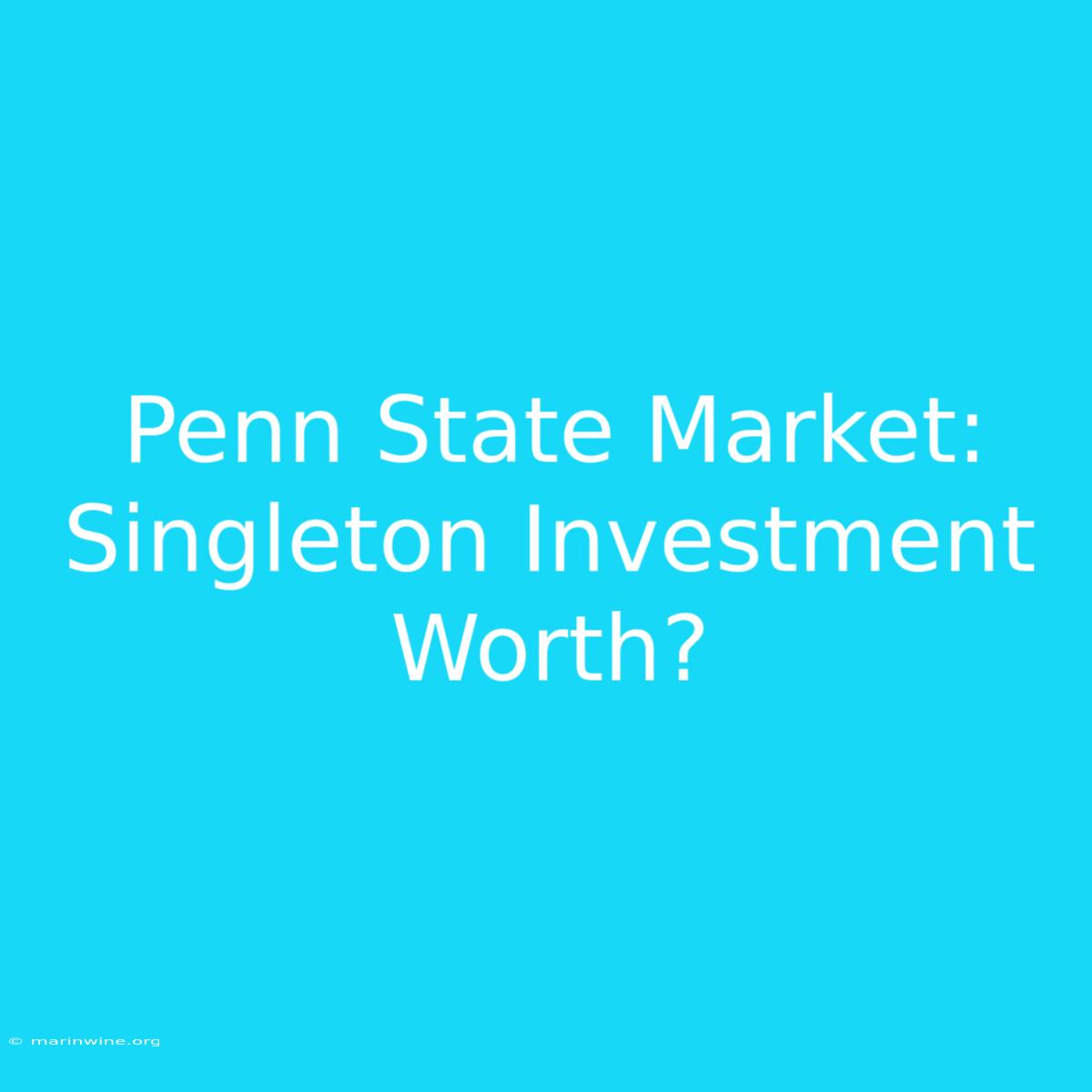 Penn State Market: Singleton Investment Worth?